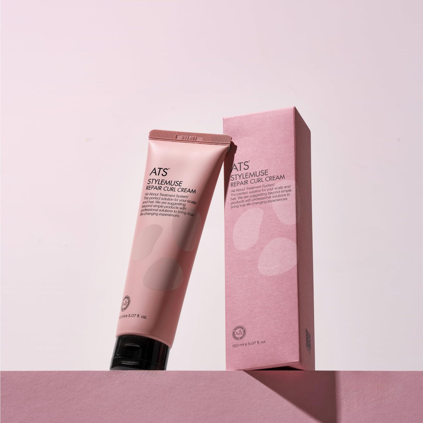 ATS Professional STYLEMUSE Repair Curl Cream Volume, Natural Hold and Soft, 5.07 fl.oz., Pink