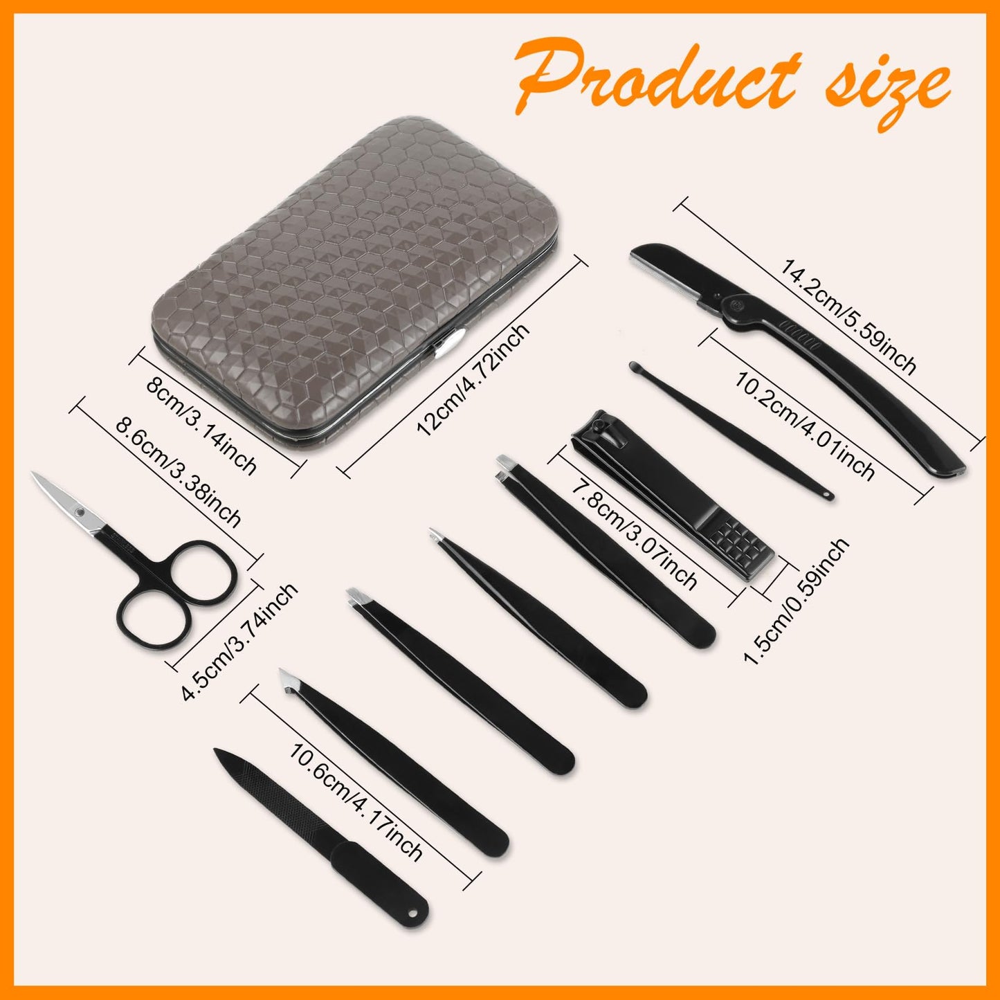 Yougai Tweezers Set, 9 Pcs Tweezers and Nail Clippers Kit for Facial Hair Women with Travel Case, Professional Stainless Steel Eyebrow Tweezer Kit Beauty and Personal Care Yougai