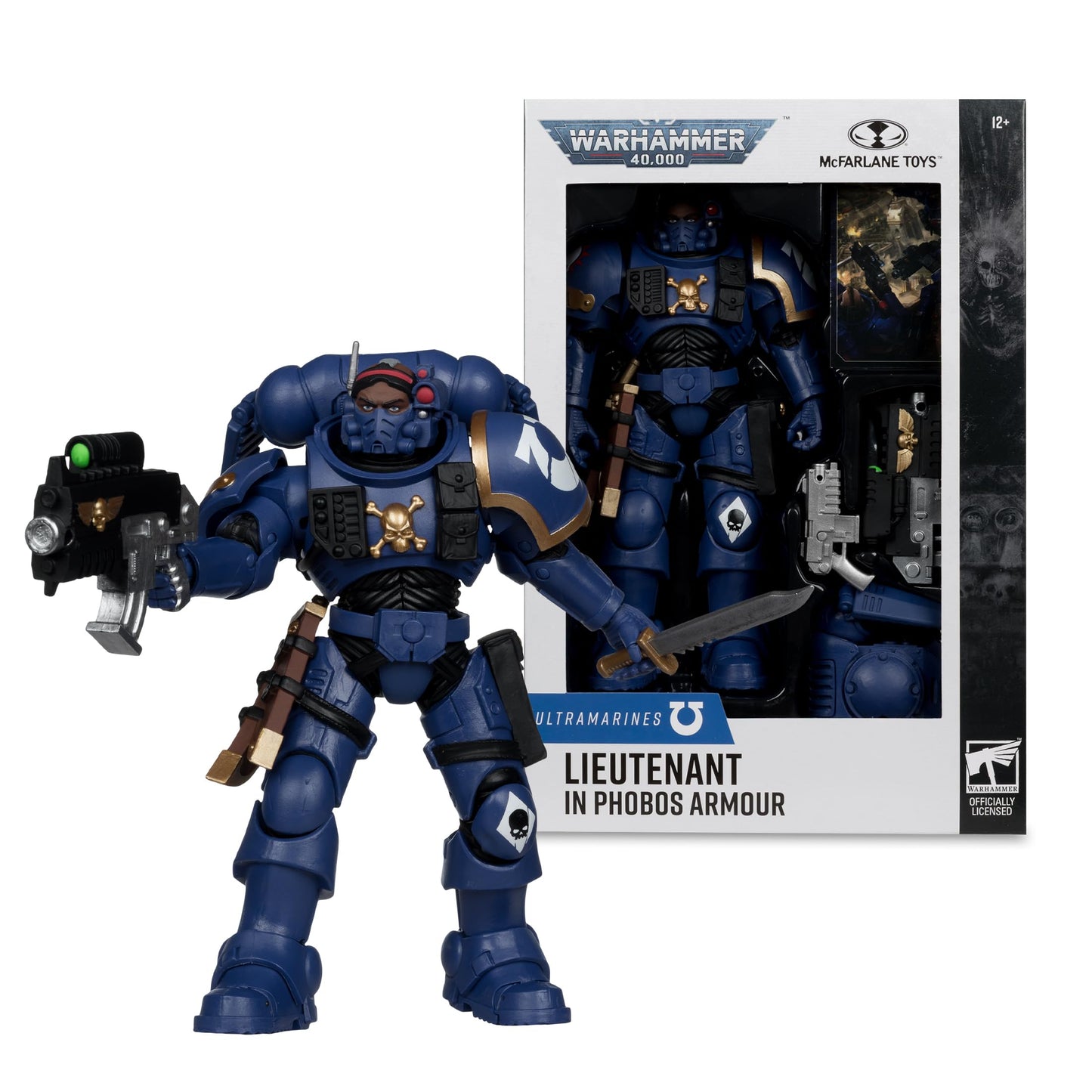 McFarlane Toys- Warhammer 40,000 Lieutenant in Phobos Armour (Ultramarines) 7in Figure