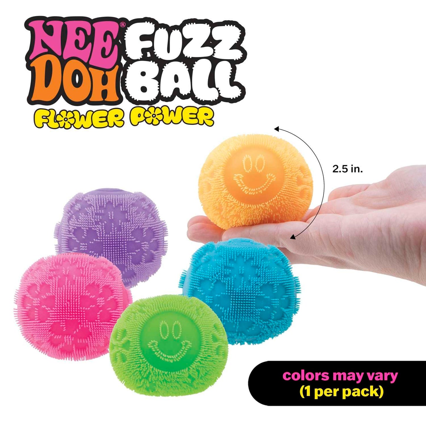 Schylling NeeDoh Fuzz Ball - Sensory Toy with a Velvet Texture and Soft Cloud Squish - Wavy Pattern You Can See and Feel - Ages 3 and Up - Color May…