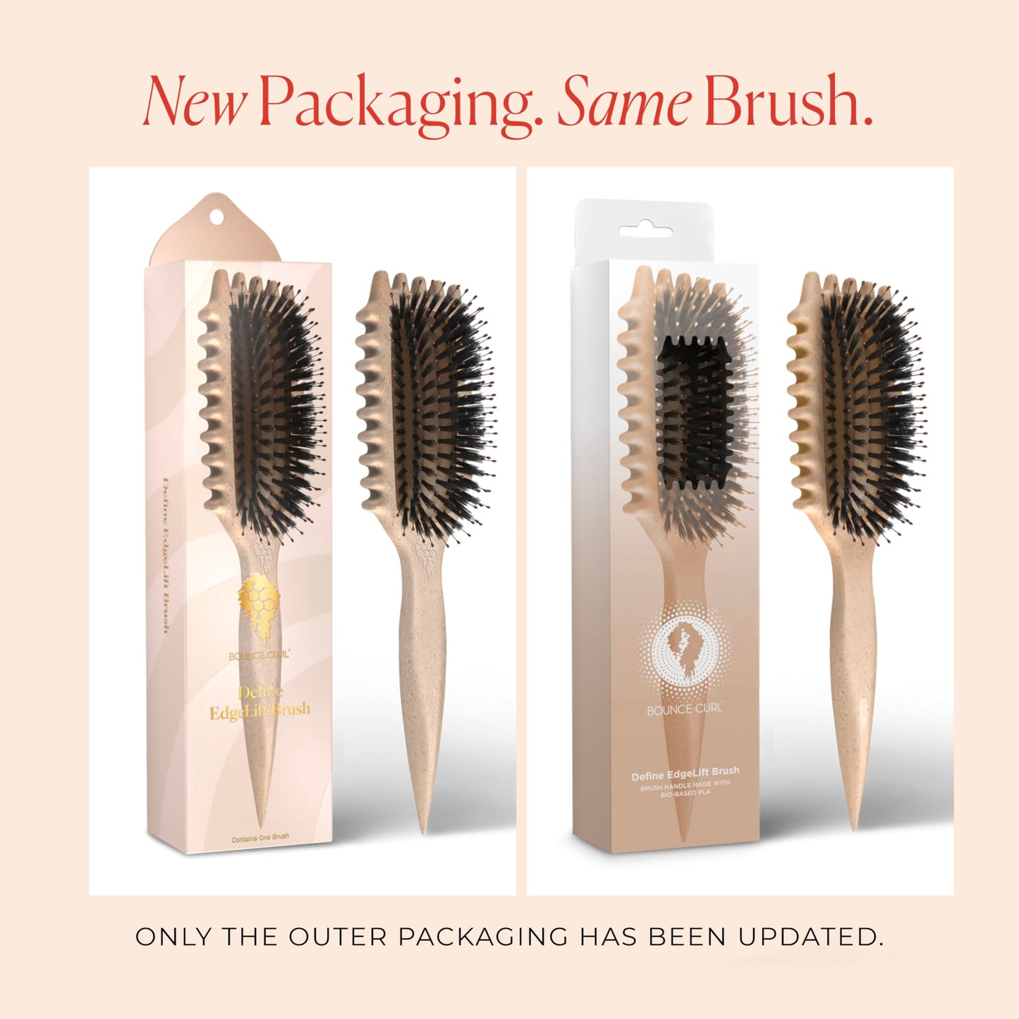 Bounce Curl Define EdgeLift Brush, 5-in-1 Tool for Effortlessly Defined Curls, Waves & Coils, Reduces Frizz - Tan Beauty and Personal Care Bounce Curl