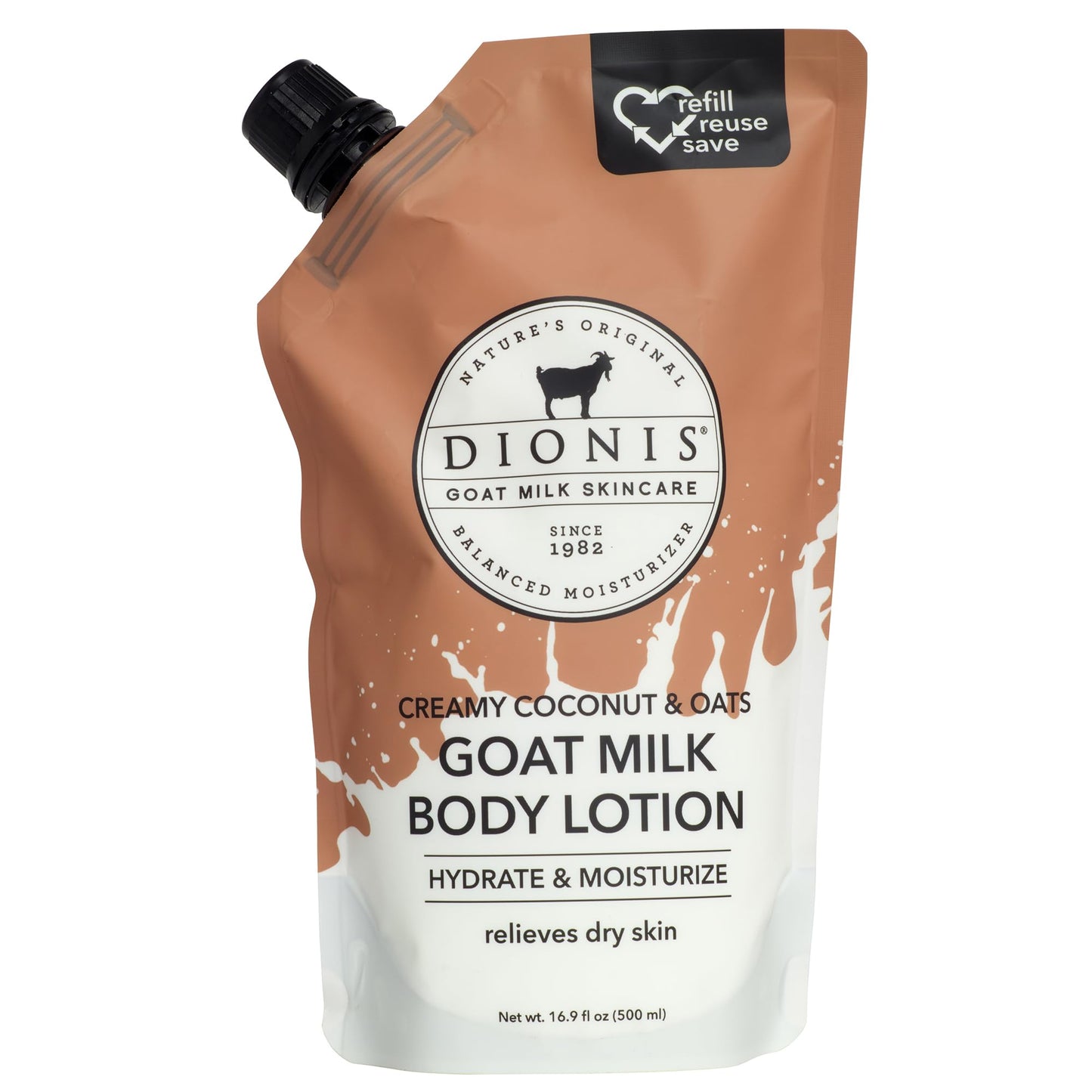 Dionis Creamy Coconut & Oats Goat Milk Body Lotion Refill Pouch, 20 Fl Oz (Pack of 1)
