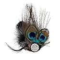 Song Qing Fascinator Hair Clips Peacock Feather Hair Clip Pin for Women Brides Bridesmaids Onesize