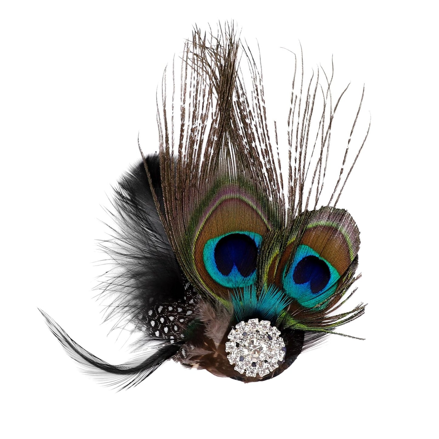 Song Qing Fascinator Hair Clips Peacock Feather Hair Clip Pin for Women Brides Bridesmaids Onesize