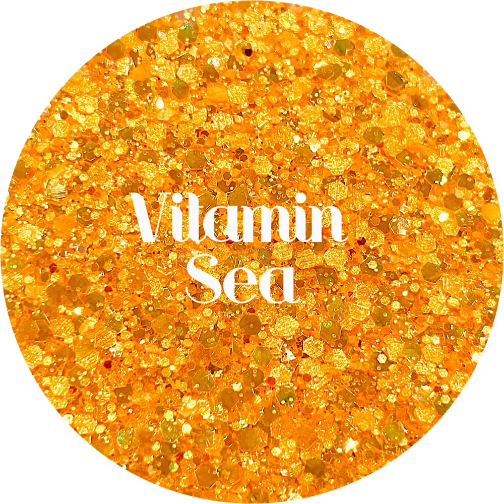 Orange Polyester Glitter | Craft Glitter | Glitter for Arts & Crafts | Tumblers | Cosmetics | Nails | Epoxy Resin Art | Slime | DIY | Body Glitter | 1
