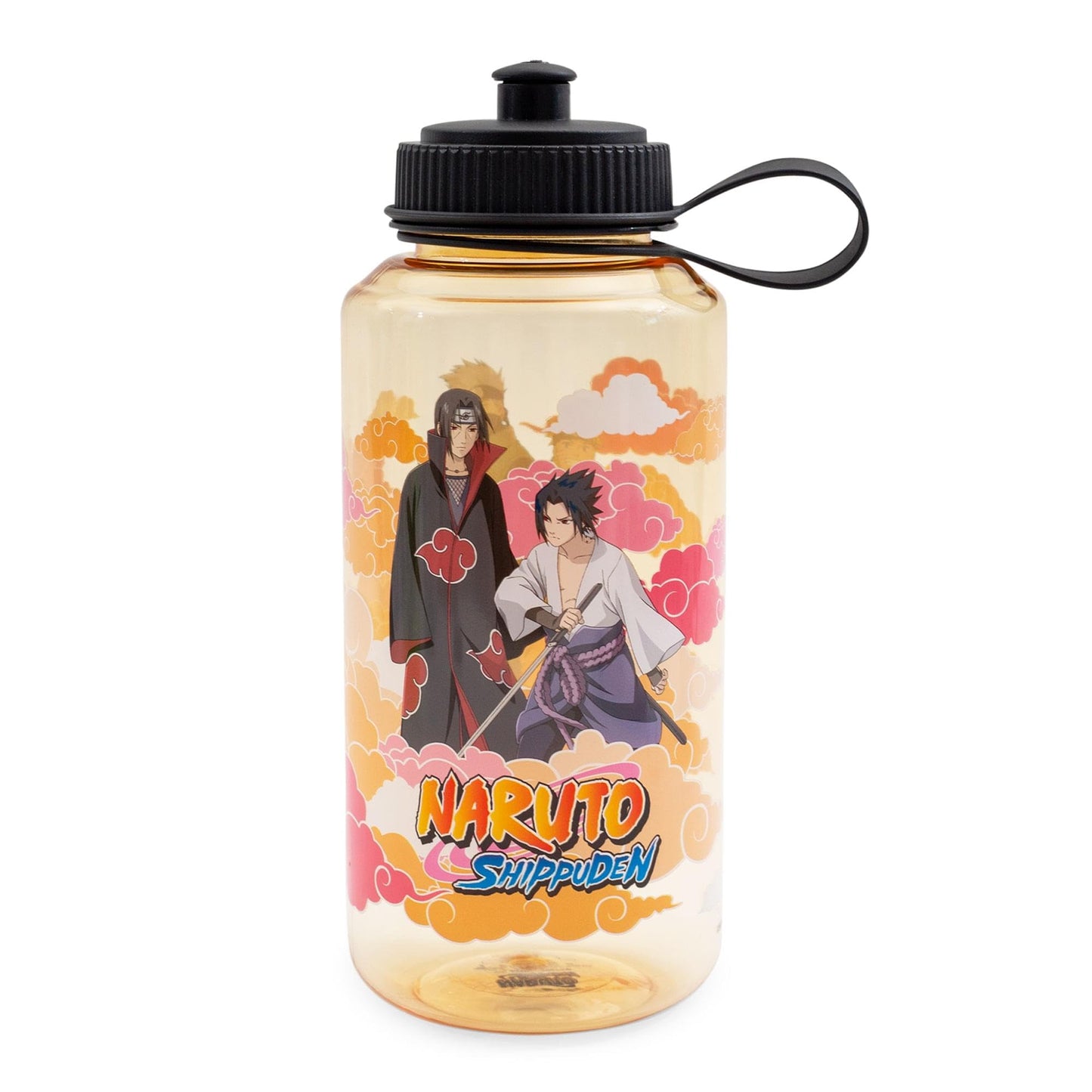 JUST FUNKY Naruto Shippuden Characters Plastic Water Bottle With Push Cap | Large Sports Jug For Gym, Work | Holds 32 Ounces