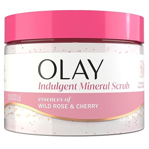 Olay Body Indulgent Mineral Scrub, Skin Exfoliating & Massaging Pearls, Nourishing Soft & Gentle Formula, Renewing BHA, Vitamin B3 Complex, Luxurious