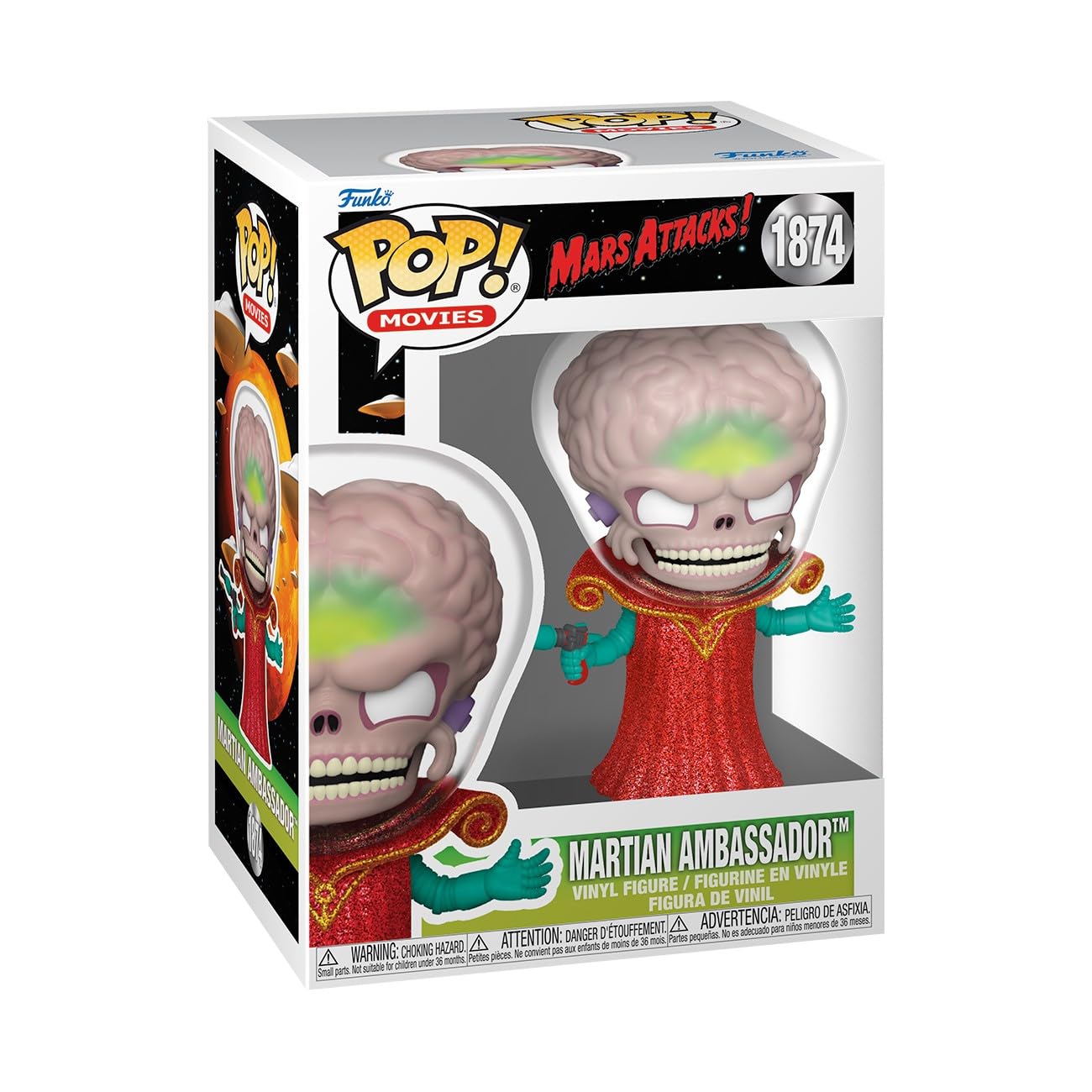 Funko Pop Movies: Mars Attacks - Alien Leader - Martian Ambassador - Mars Attacks Film - Collectable Vinyl Figure - Gift Idea - Official Merchandise…