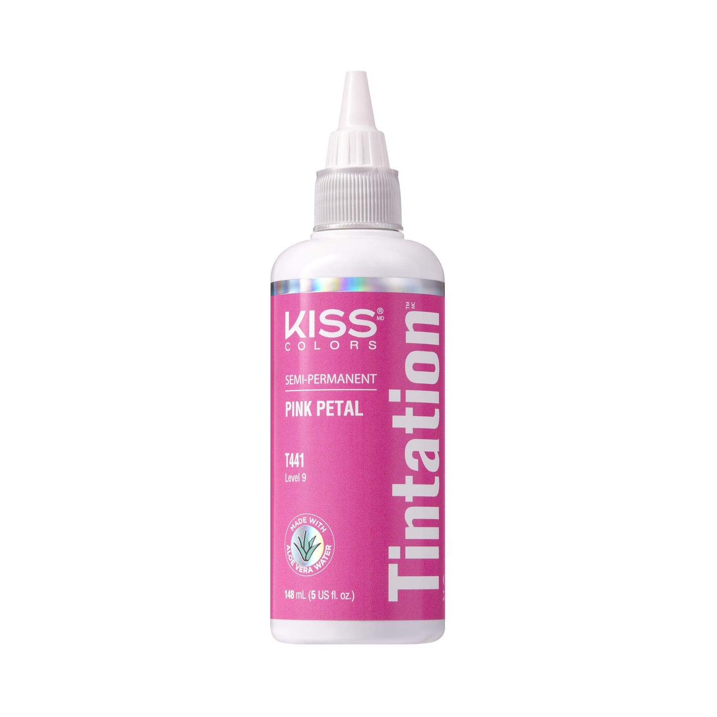 Red by Kiss Tintation Semi-Permanent Hair Color, Aloe Vera Water Based, Argan Oil, Olive Oil, Collagen & Keratin, Long-Lasting Color Dye (Pink Petal