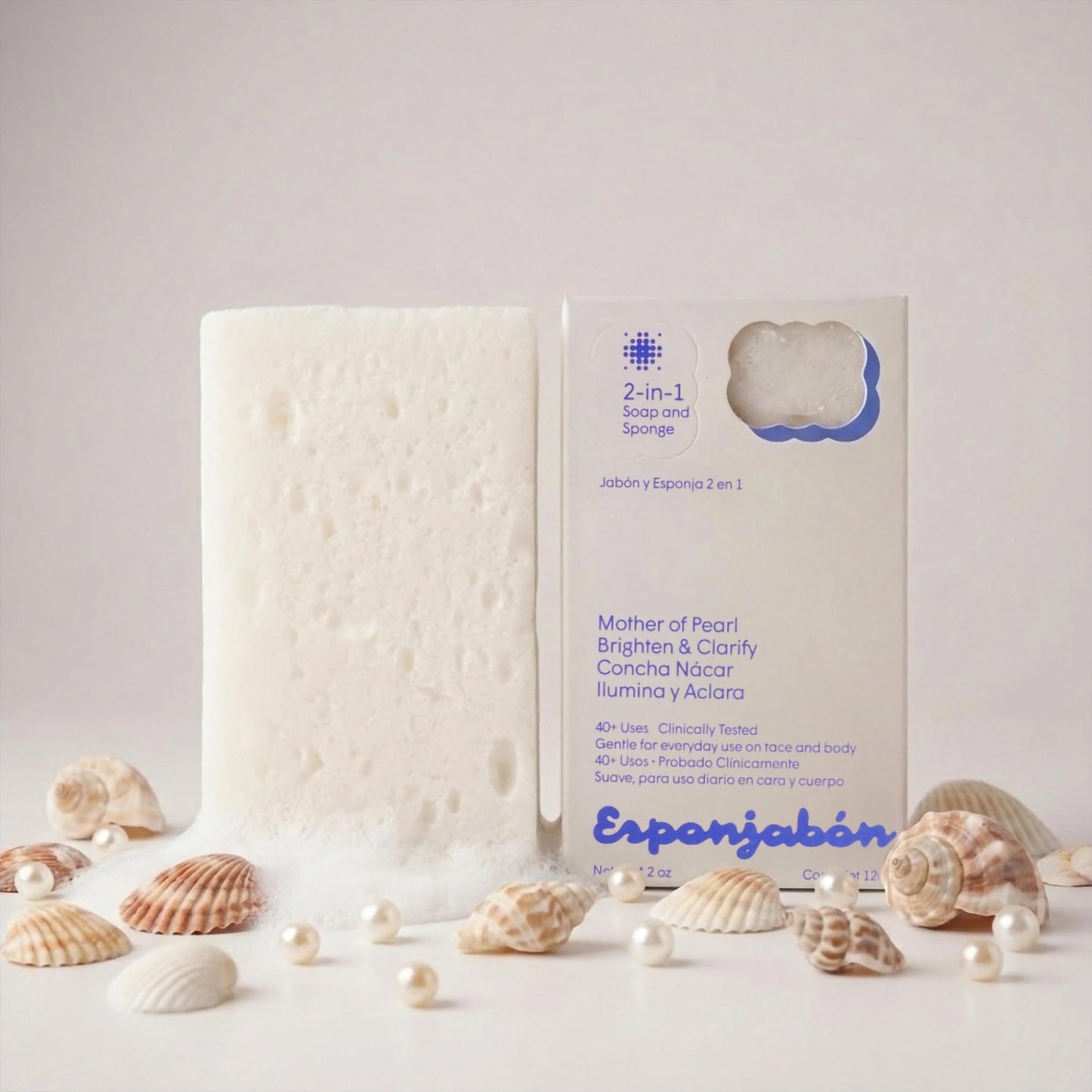 T.Taio Esponjabon Soap Sponge 2-Pack- Cleansing Shower Scrubber & Bath Wash Scrub - Massage & Lather Foot, Elbow, & Face - Bathroom Accessories