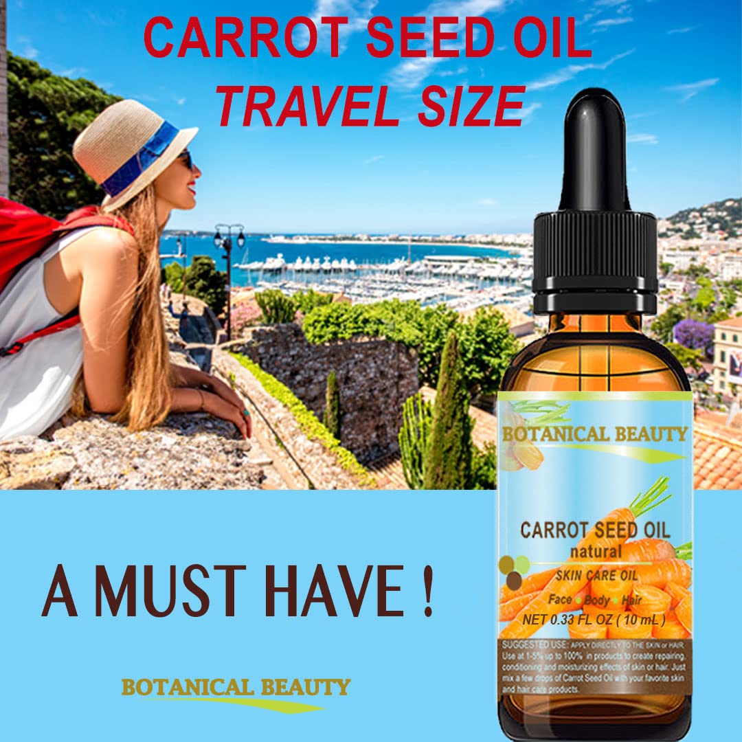CARROT SEED OIL 100 % Natural Cold Pressed Carrier Oil. 0.5 Fl.oz.- 15 ml. Skin, Body, Hair and Lip Care. "One of the best oils to rejuvenate