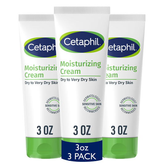 Cetaphil Face & Body Moisturizer, Hydrating Moisturizing Cream for Dry to Very Dry, Sensitive Skin, NEW 3 oz Pack of 3, Fragrance Free