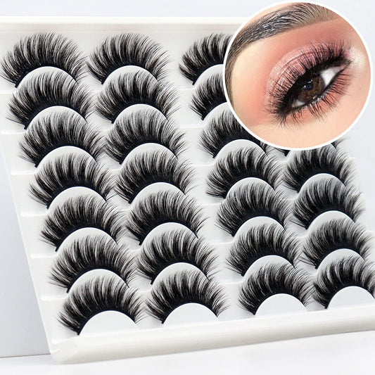 Losha Eyelashes Natural Look Faux Mink Lashes Pack Handmade Fluffy False Eyelashes 14 Pairs Eye Lashes (70) Beauty and Personal Care Losha Default Title