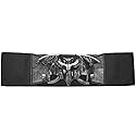 Kreepsville 666 Elastic Waist Belt Bat Silver Elastic Split Buckle Fastening, Black, Silver, 2XL/3XL