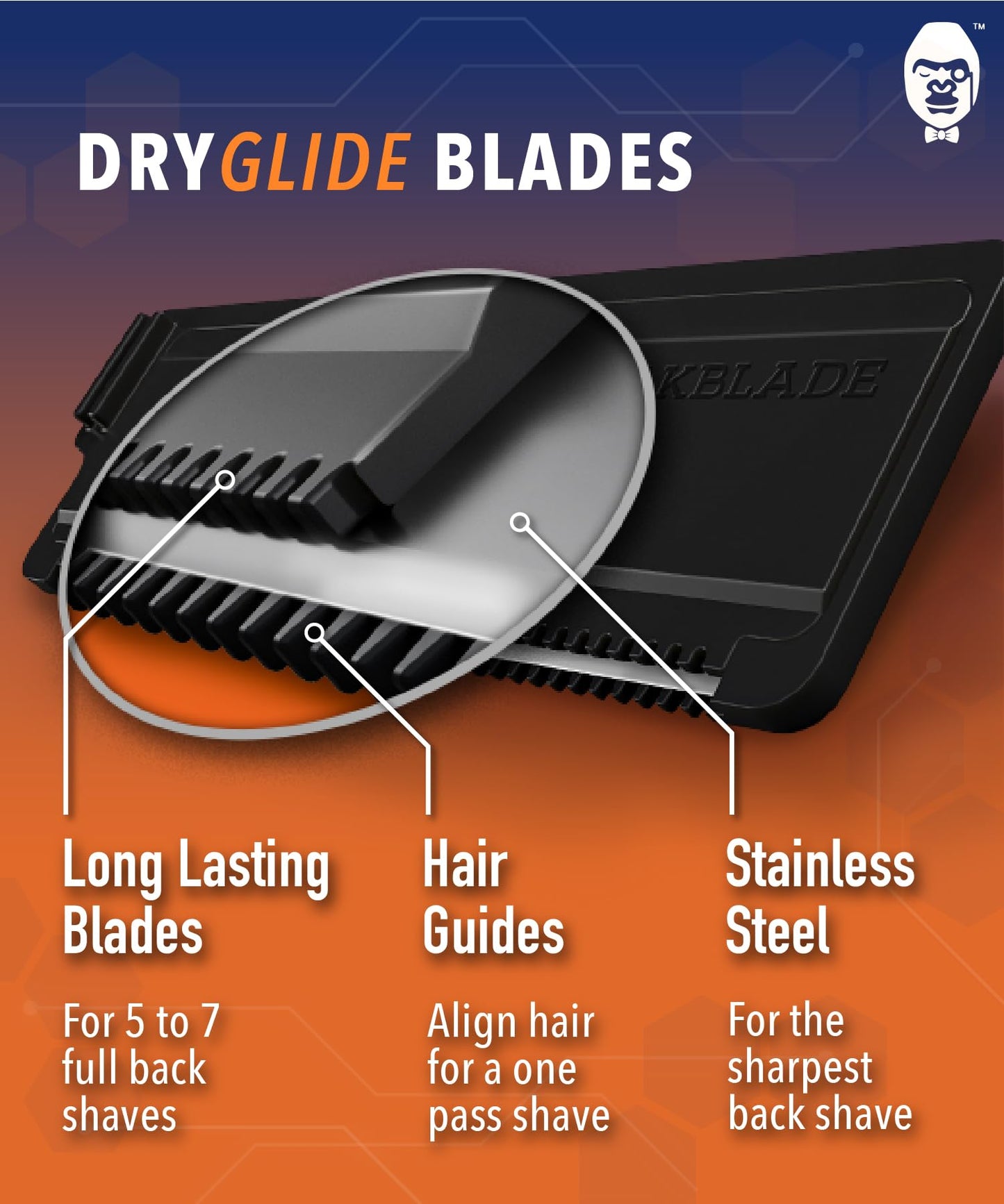 Bakblade 2.0 Refill Cartridges Bundle, Back Hair & Body Shaver Replacement Cartridges, Extra-Wide Wet Dry & Disposable Razor Blades (6 Blades) Beauty and Personal Care BAKBLADE