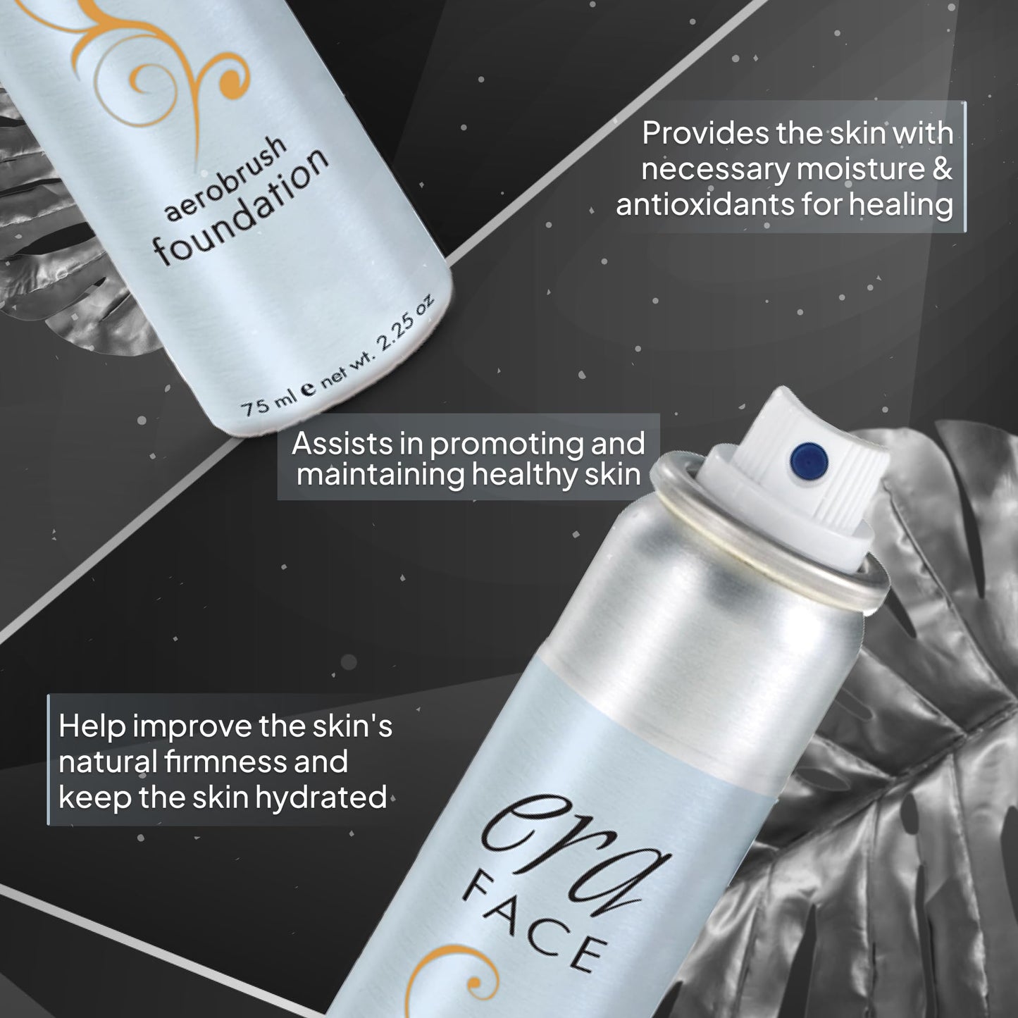 ERA Face spray makeup (Y7 Carmel, 2.25 oz) - airbrush foundation, everyday, buildable, professional spray on cosmetics by Era Beauty