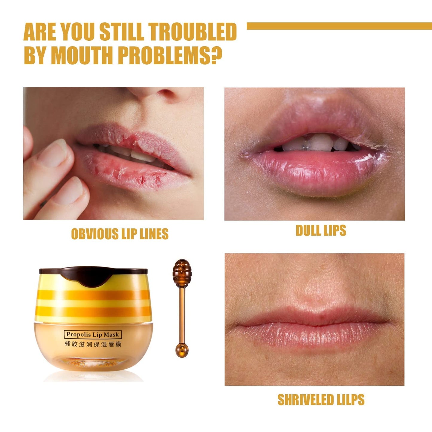 2 Pcs Lip Balm Honey Pot, Honey Moisturizing Lip Mask Reduces Lip Lines and Exfoliator, Prevention Dry & Cracked Lip. Beauty and Personal Care JISKG