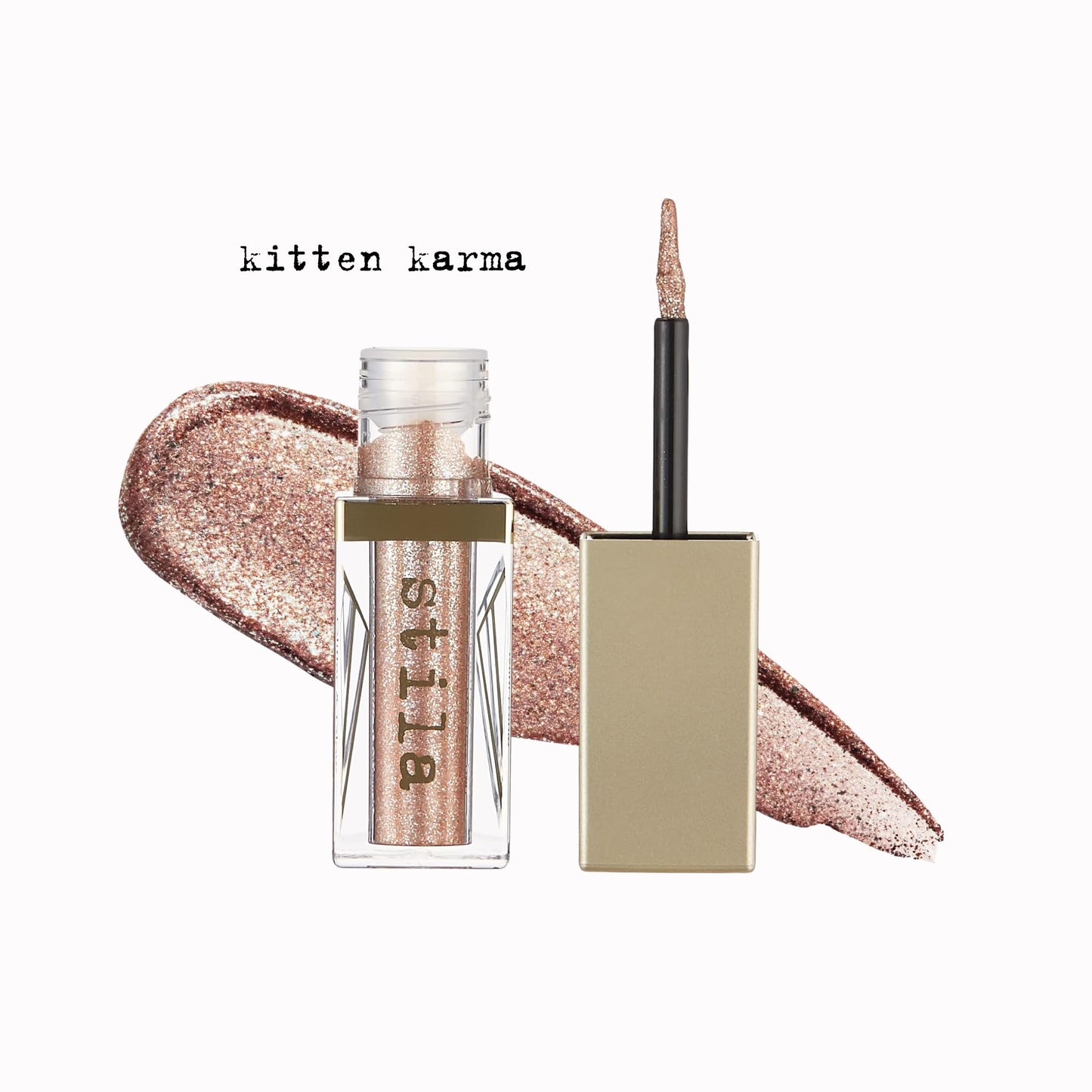 Stila Magnificent Metals Glitter And Glow Liquid Eye Shadow, Long Lasting Sparkle, Quick-Drying Eye Makeup, Lightweight Water Base, Kitten Karma