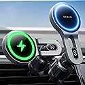 LISEN 15W MagSafe Car Mount Charger, [Stable & Fast Charging] Magnetic Wireless Car Charger, Car Phone Holder Charger Fits iPhone 17 Pro Max Air…