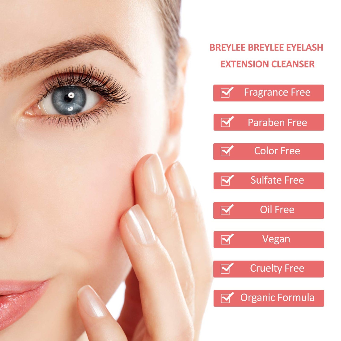 Eyelash Extension Cleanser, BREYLEEEyelash Extension Shampoo Eyelash Extension Foam & Brushes Eyelid Cleanser for Makeup Remover Paraben & Sulfate Beauty and Personal Care BREYLEE