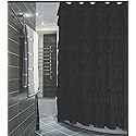 spring Home Ruffled Black Fabric Shower Curtain Size 72 x 72 inch