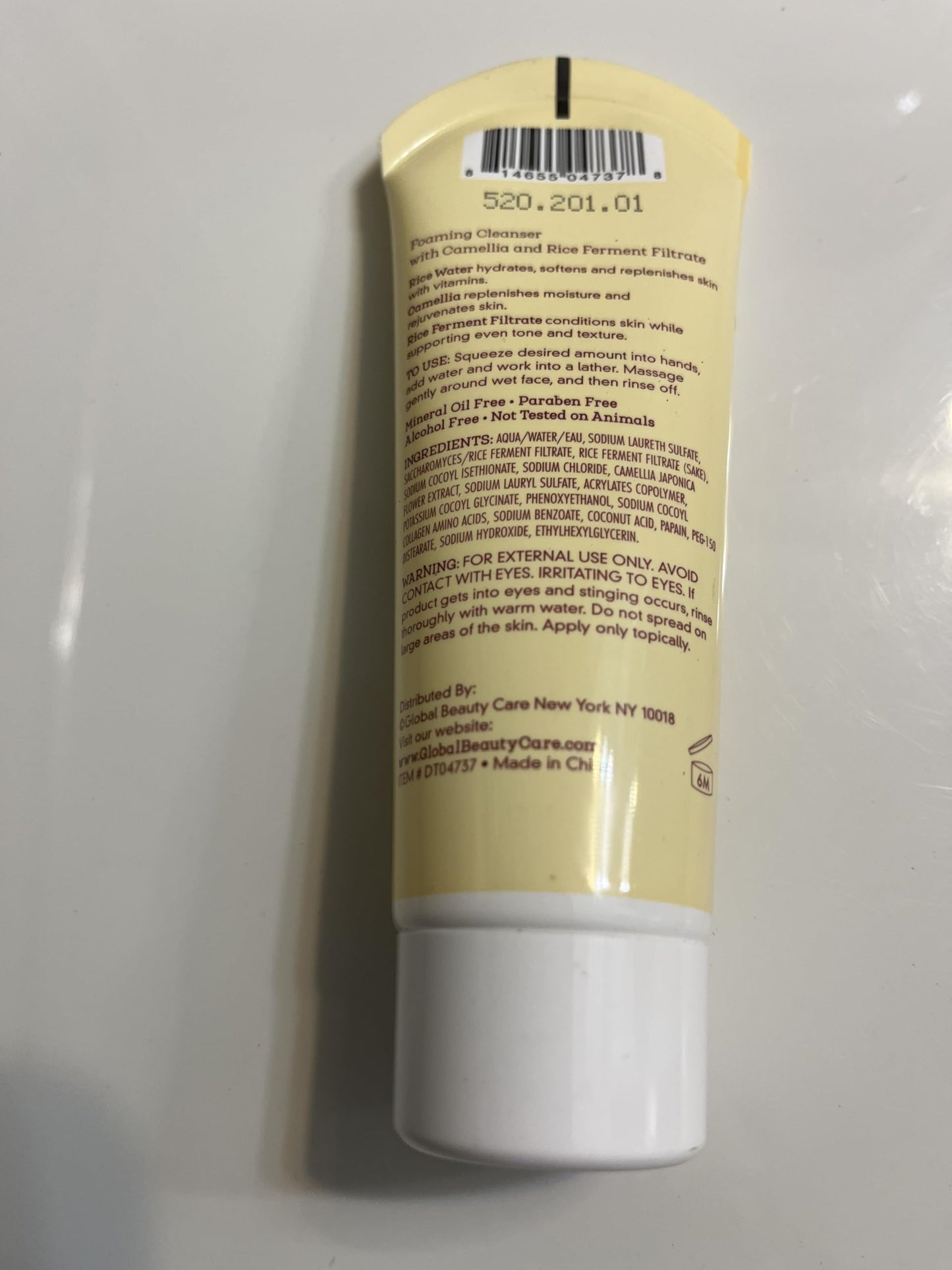 Global Beauty Care Rice Water Foaming Enzyme Cleanser with Camellia and Rice Ferment Filtrate, 2.5 fl oz