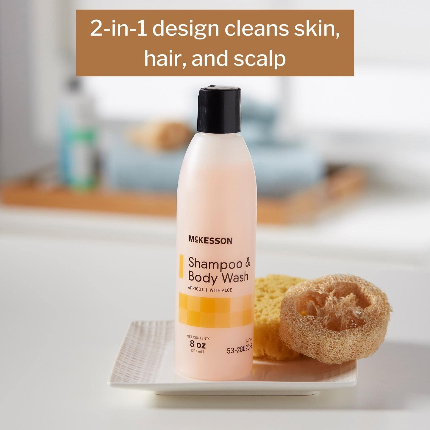 McKesson Shampoo and Body Wash with Aloe, Apricot Scent, 8 oz, 1 Count
