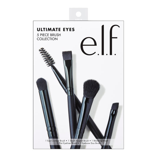 e.l.f. Ultimate Eyes 5 Piece Brush Collection, Makeup Brushes For Eyeliner, Eyeshadow, Brows & more, Vegan & Cruelty-Free Beauty & Personal Care e.l.f.