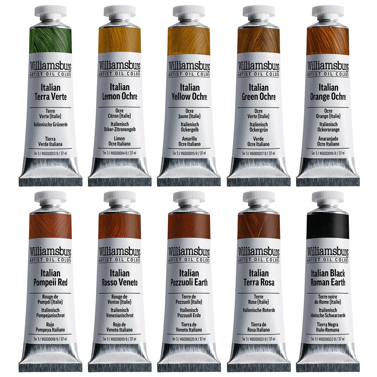 Williamsburg Artist Oil Colors by GOLDEN, Native Italian Earth Set