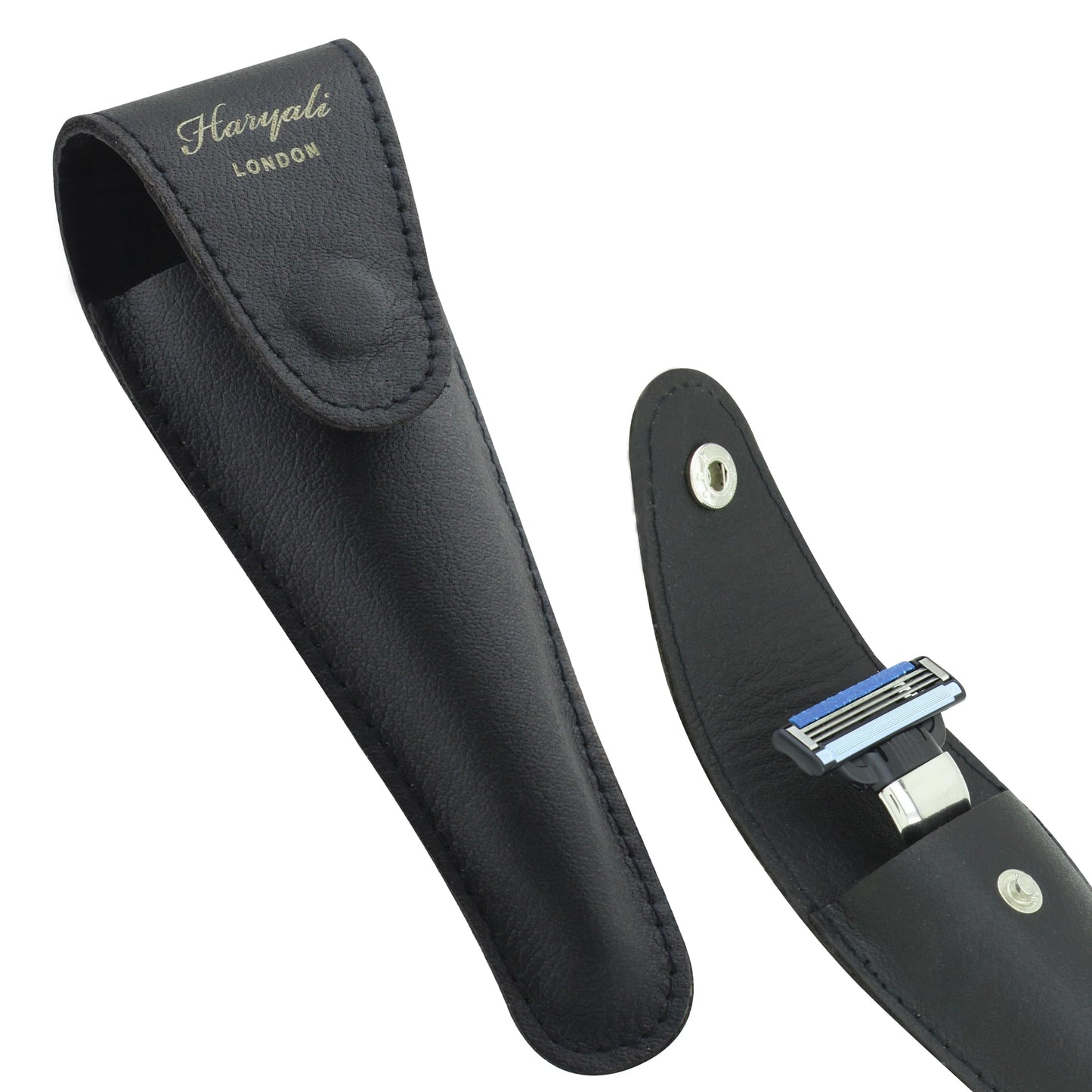 Haryali London Razor Case - Pure Leather Safety Razor Case - Triple Blade Shaving Razor Case - Travel Size Shaving Pouch Holder - Razor Cover for Men Beauty and Personal Care Haryali London