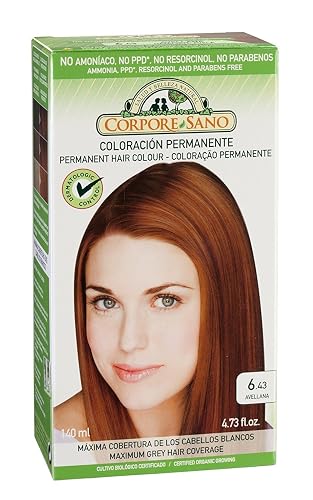 Corpore Sano Permanent Hair Colour -Does Not Contain: AMMONIA, RESORCINOL, PARABENS,PPD. (~ 6.43 Hazelnut)