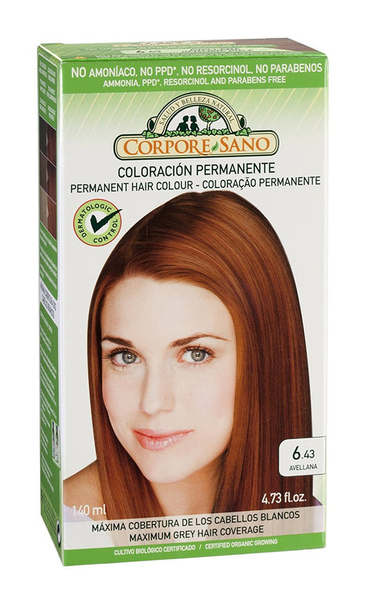 Corpore Sano Permanent Hair Colour -Does Not Contain: AMMONIA, RESORCINOL, PARABENS,PPD. (~ 6.43 Hazelnut) Beauty & Personal Care Corpore Sano