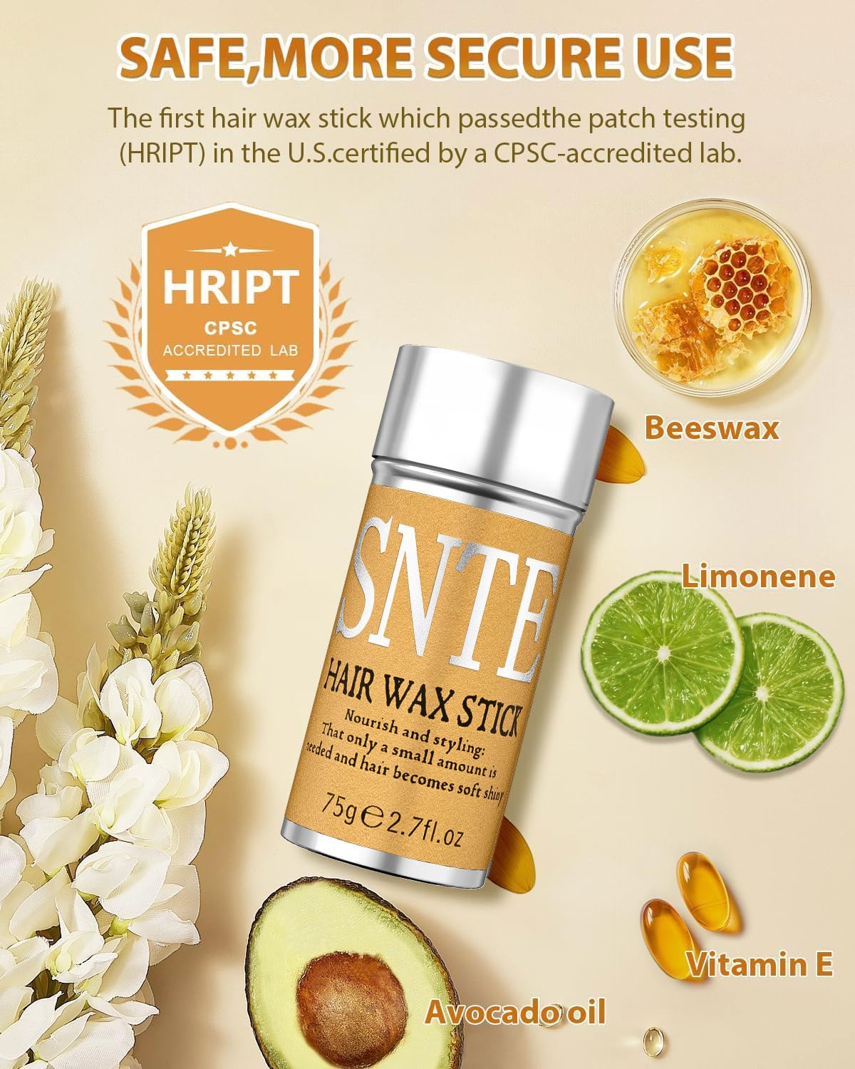 Samnyte Hair Wax Stick, Gel Tamer for Flyaways, Nourishing Slick Stick Pomade for Women & Kids, Slick Back & Styling Cream, Hair Styling Accessories Beauty and Personal Care Samnyte