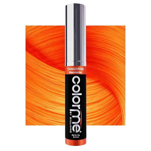 Colorme Root Touch Up Temporary Hair Mascara to color and Blend Semi Permanent Dye regrowth. Washes Out (TANGERINE)