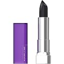 Maybelline Color Sensational Lipstick, Lip Makeup, Matte Finish, Hydrating Lipstick, Nude, Pink, Red, Plum Lip Color, Pitch Black, 0.15 oz; (Packaging