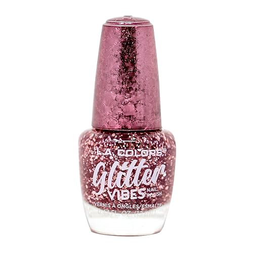 L.A. COLORS Glitter Vibes Polish, Pink Bling CNL357 Beauty & Personal Care L.A. COLORS