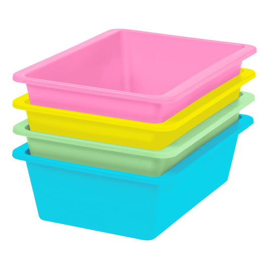 IRIS USA, Inc. Large Multi-Purpose Plastic Storage Bins, 4-Pack, Durable Thick Plastic Organizer Containers for Toys Diapers Clothes Crafts Kids Room…
