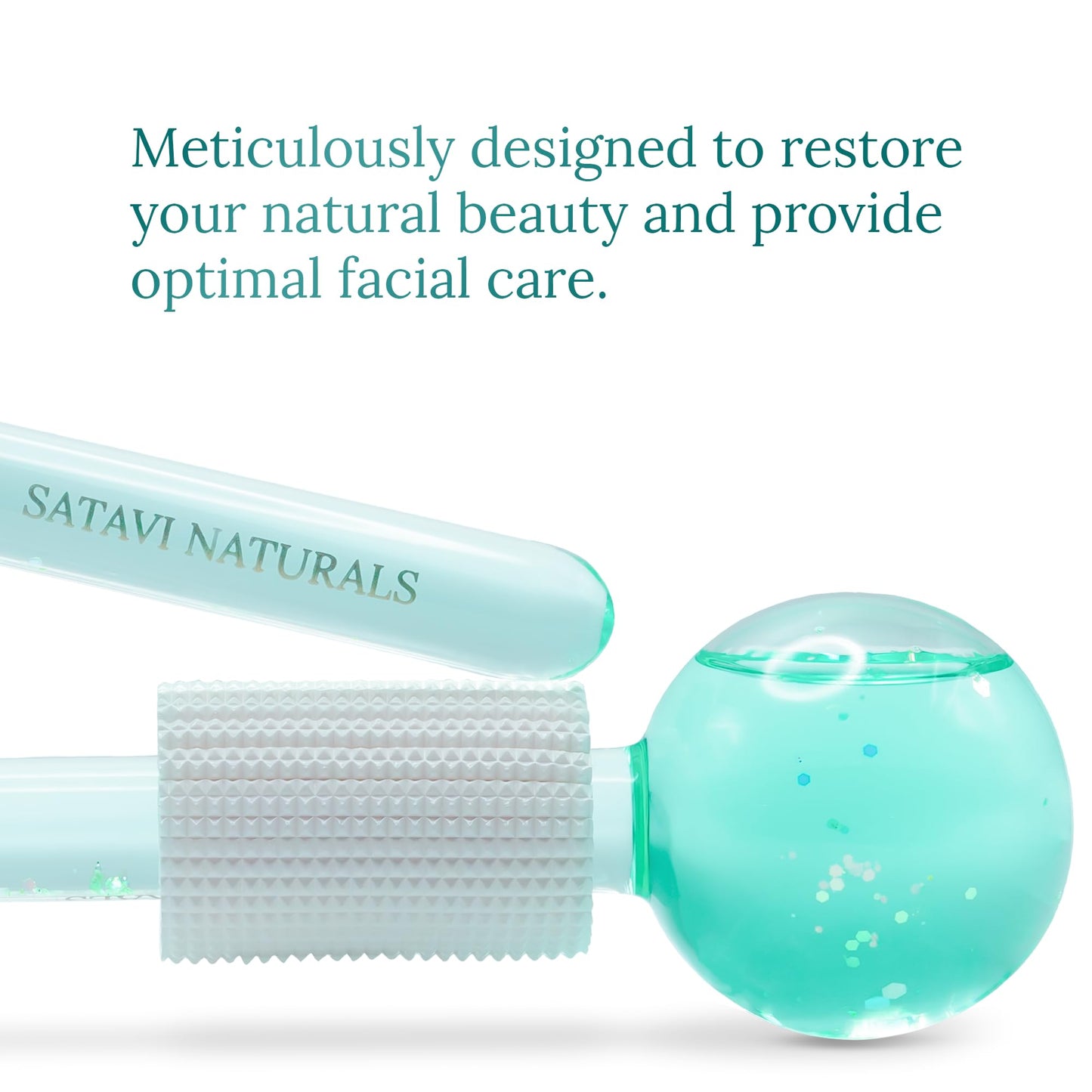 Satavi Naturals Beauty Ice Globes (Heat-Resistant & Freezer-Safe) Luxurious Facial Tools for Radiant Skin, Enhances Circulation to Tighten Skin