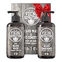 Viking Revolution Beard Wash & Conditioner Set w/Argan & Jojoba Oils - Softens, Smooths & Strengthens Beard Growth - Natural Peppermint and Eucalyptus