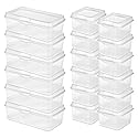 Sterilite 6-Pack Rectangular Large & 12-Pack Square Small FlipTop, Clear Plastic Storage Box with Hinged Lid - Stackable Multipurpose Organizer…