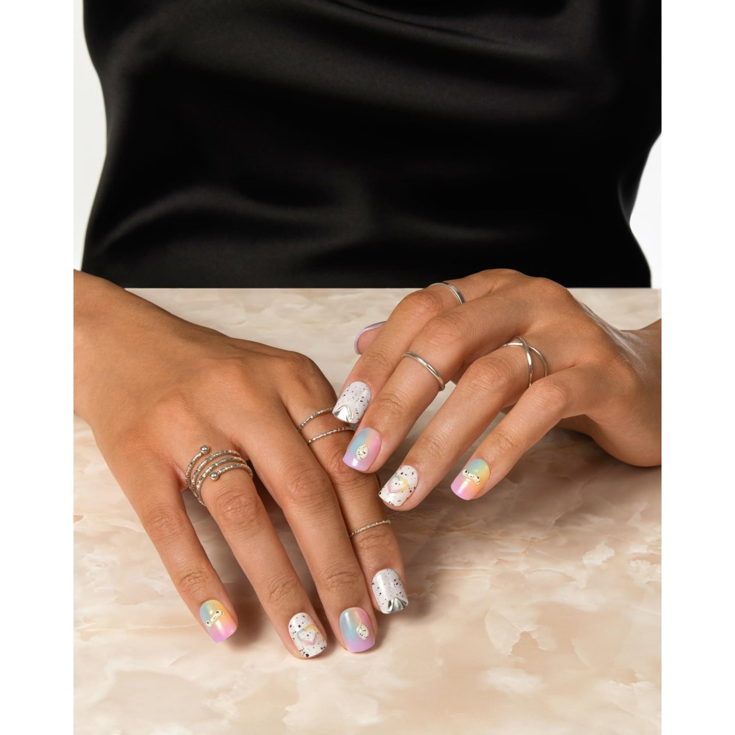 Kiss Impress Press-On Manicure Premium Collection Fake Nails - Sweet Life, Purple Jelly Squiggle, Short & Square, Easy To Apply, Super Hold, Chip Beauty & Personal Care imPRESS