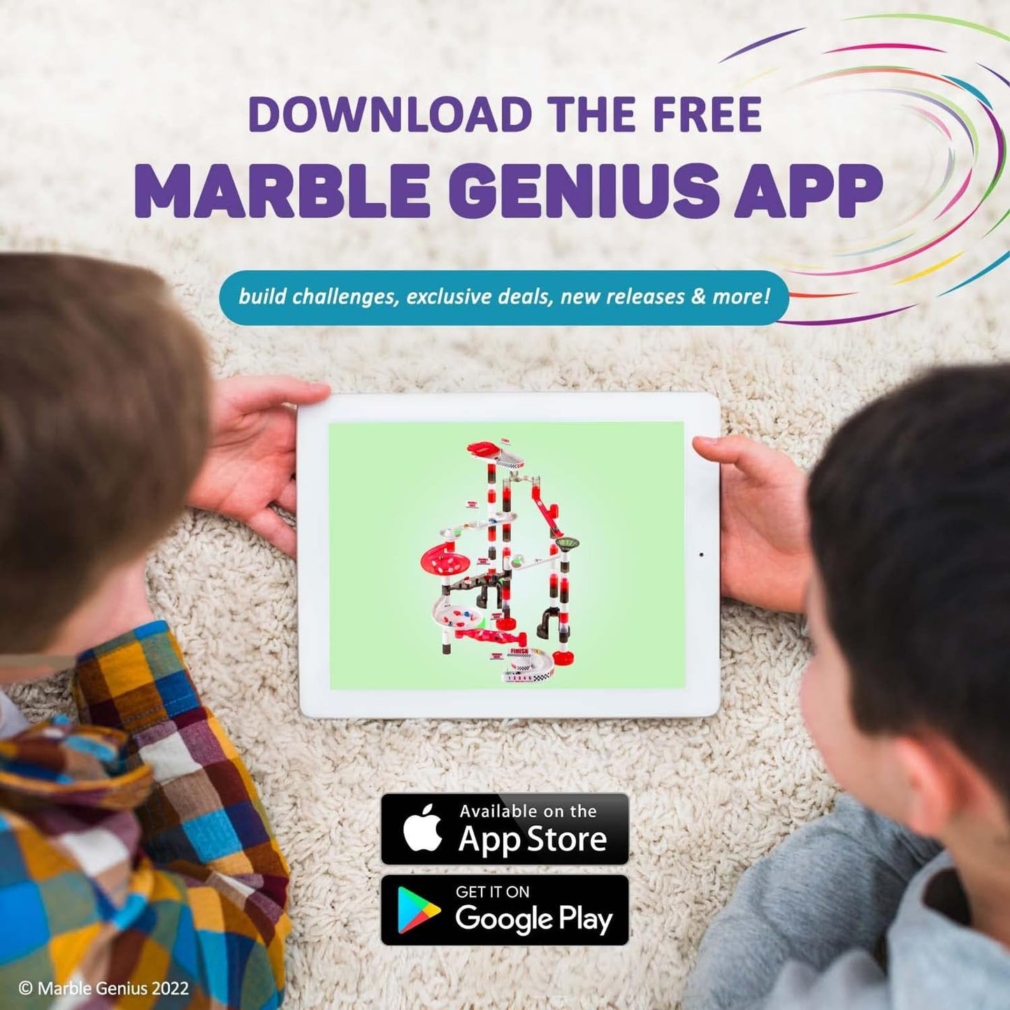 Marble Genius 200pcs Marble Run Racing Set – STEM Marble Maze Tower & Race Track Building Toy for Kids, Educational Learning Gift