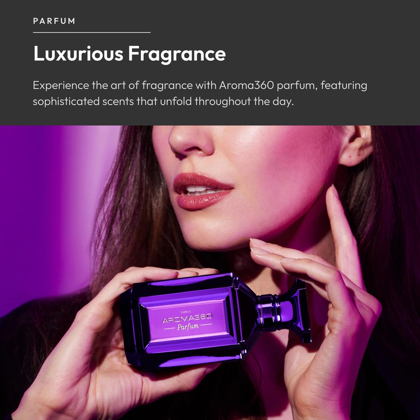 Aroma360 Women's Perfume - Luxurious Fragrance - Notes of Neroli Flower, Peppercorn & Amber - Purple, 200mL/6.7 fl oz