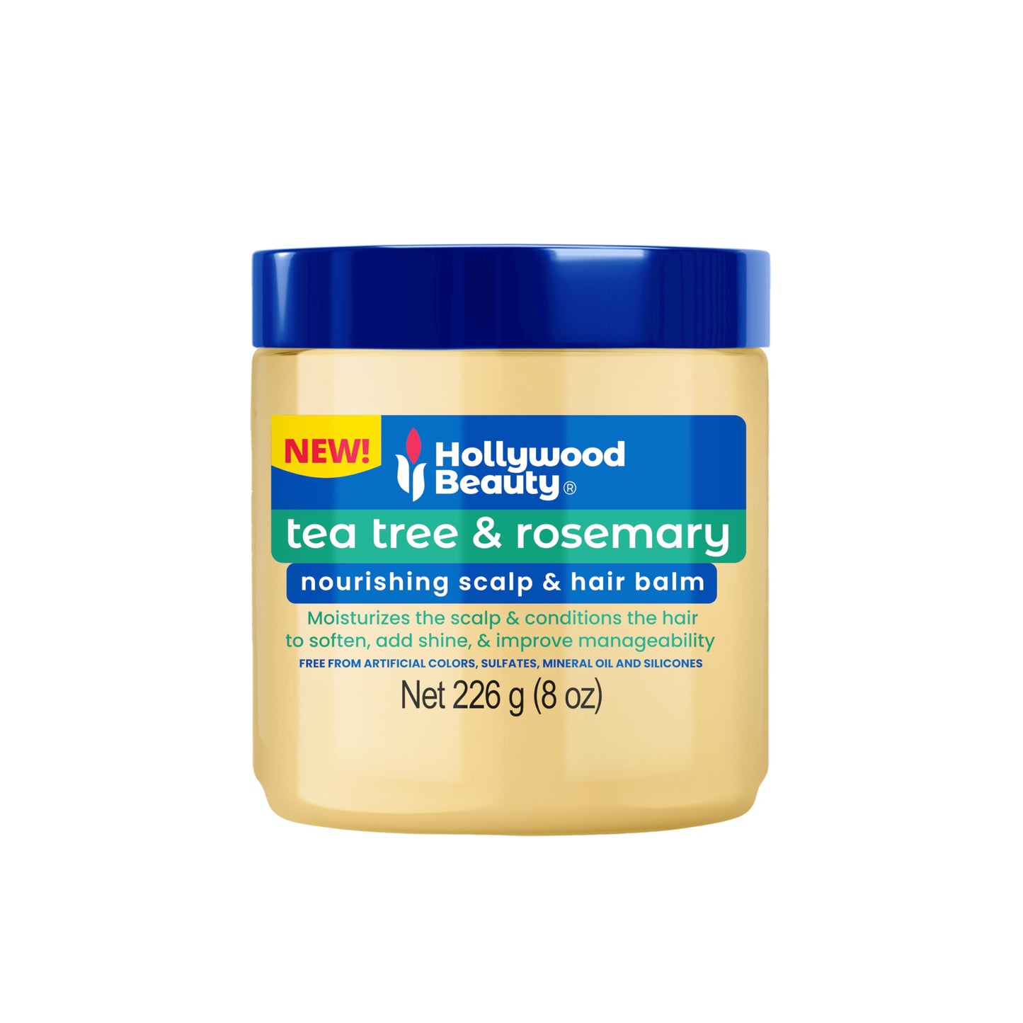 Hollywood Beauty Tea Tree & Rosemary Nourishing Scalp & Hair Balm, 8 oz - Conditions and Softens Hair