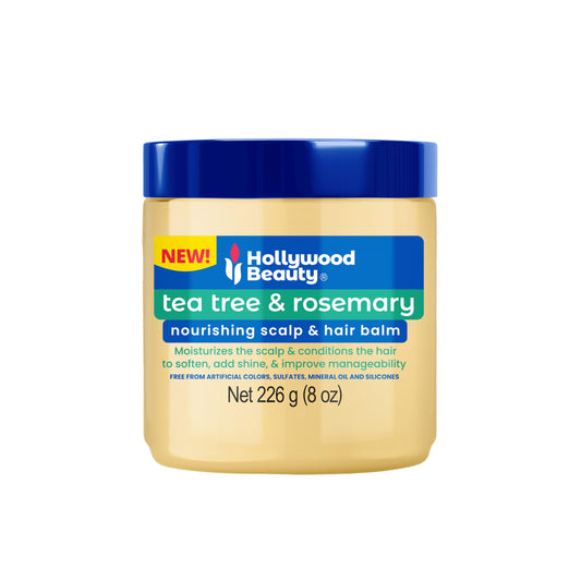 Hollywood Beauty Tea Tree & Rosemary Nourishing Scalp & Hair Balm, 8 oz - Conditions and Softens Hair