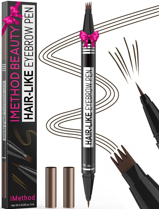 iMethod Microblading Eyebrow Pen - Eyebrow Pencil Magical 2-in-1 Dual-Ended Eye Brow Pencils for Women with 4-Fork-Tip & Precise Brush-Tip Create Beauty and Personal Care iMethod Default Title