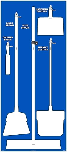 NMC SB102ACP 5S Janitorial Shadow Board, Blue/White, 68"X30", AluminumCompositePanel (Tools Sold Separately)
