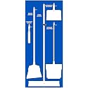 NMC SB102ACP 5S Janitorial Shadow Board, Blue/White, 68"X30", AluminumCompositePanel (Tools Sold Separately)