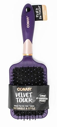 Conair Velvet Touch Detangle & Style Brush, 1 CT, Color May Vary
