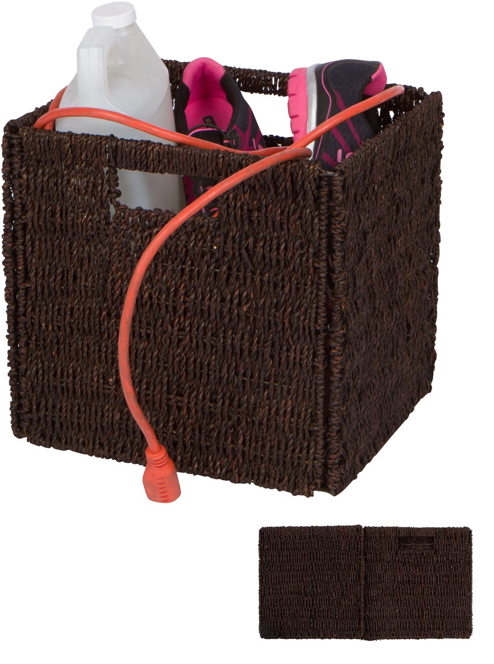 Trademark Innovations 12.5" Woven Storage Cube Basket Bin with Iron Wire Frame